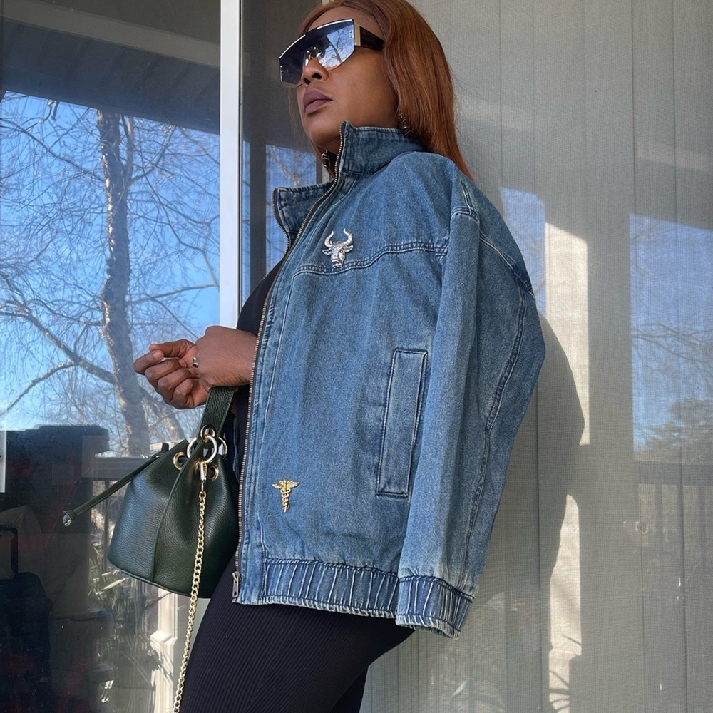 VINTAGE DAZY DENIM BOMBER JACKET
